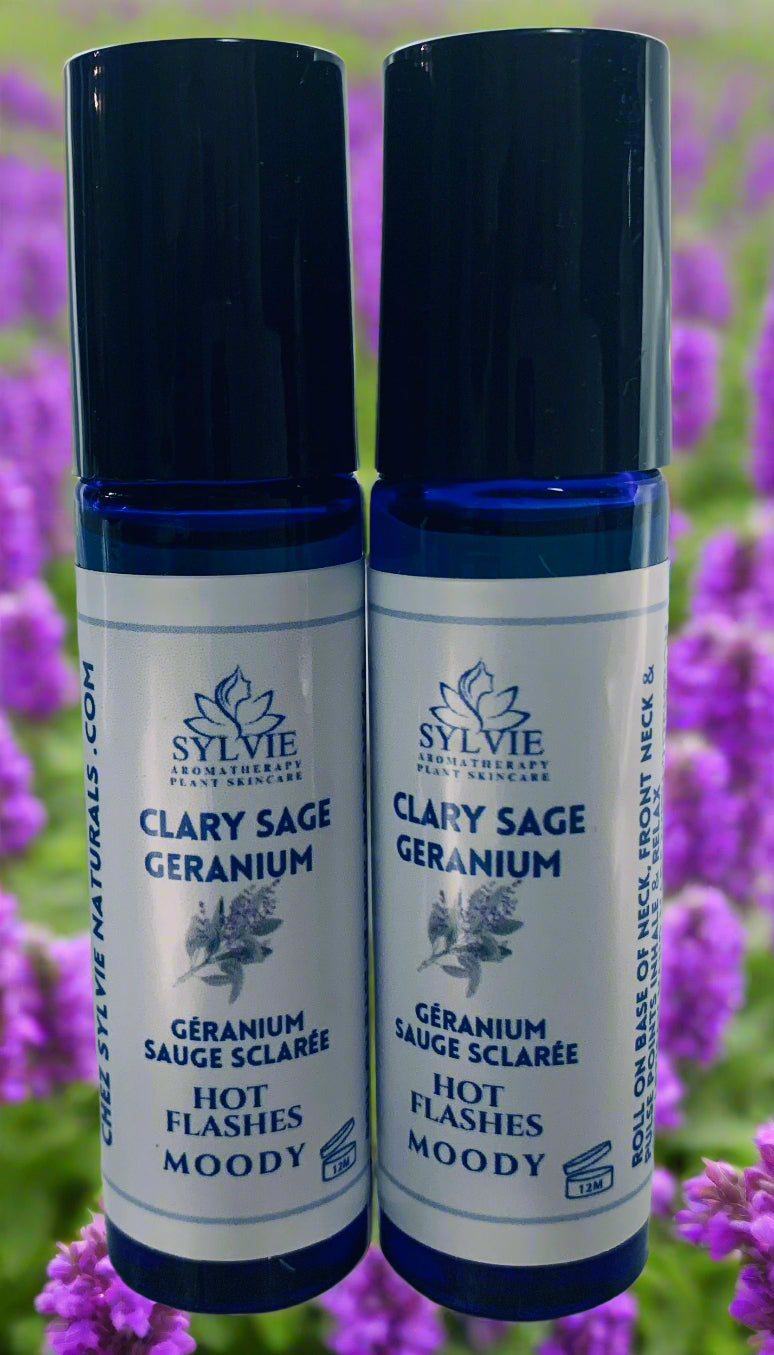 geranium clary sage hot flashes perimenopause menopause